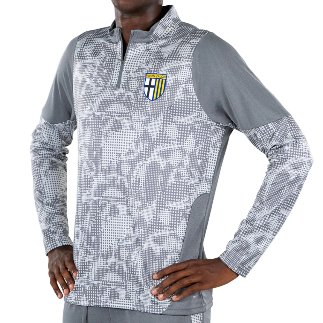 Felpa 1/4 Zip Training Staff Grigia - Parma Calcio