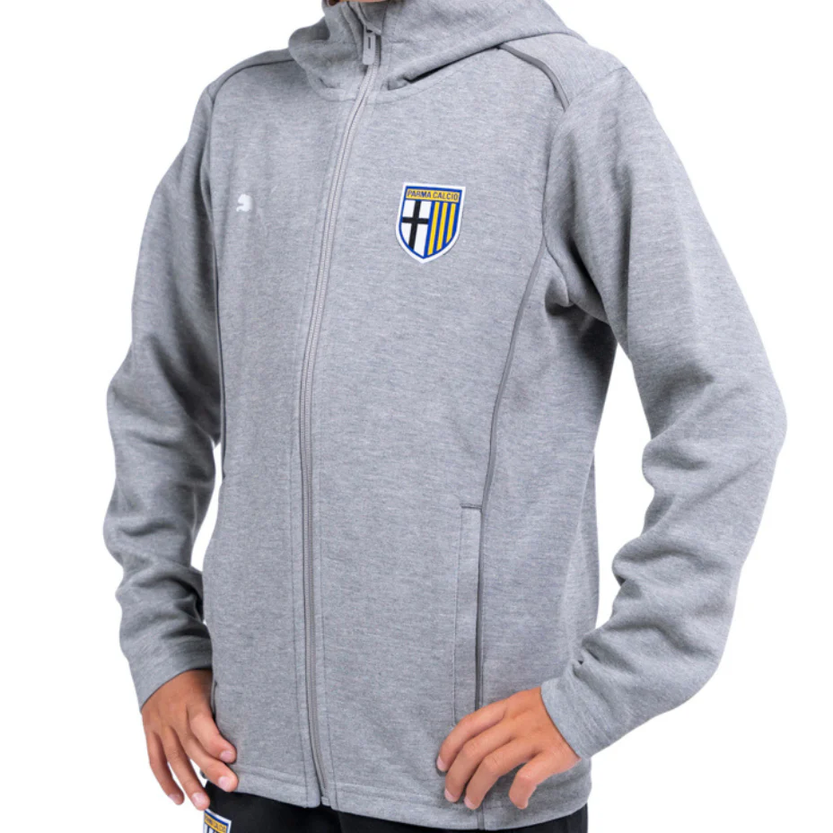 Felpa Hooded Casuals Zip Grigia - Parma Calcio