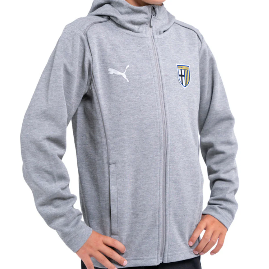 Felpa Hooded Casuals Zip Grigia - Parma Calcio - Image 2