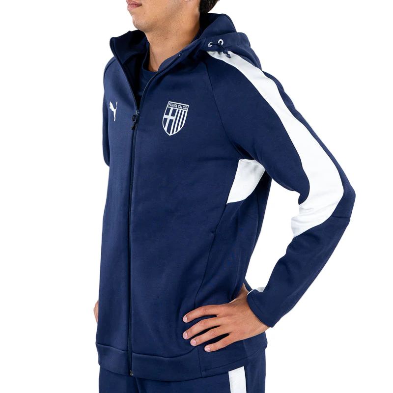 Felpa Hooded Evostripe Zip Blu Navy - Parma Calcio