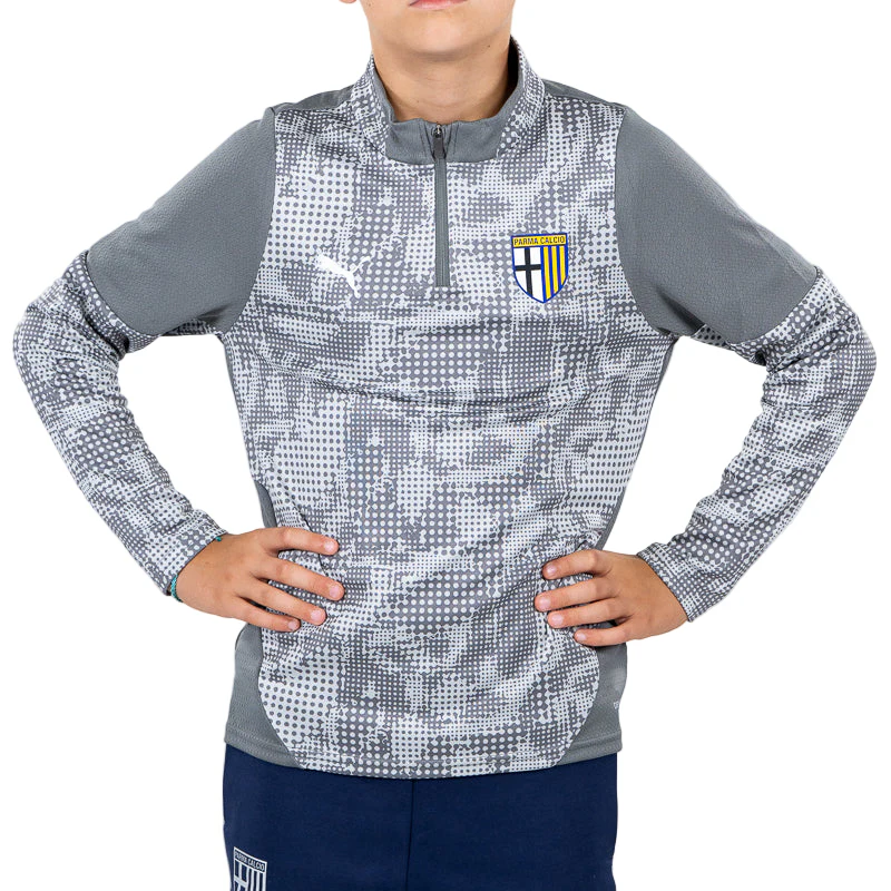 Felpa Junior 1/4 Zip Training Staff Grigia - Parma Calcio - Image 4