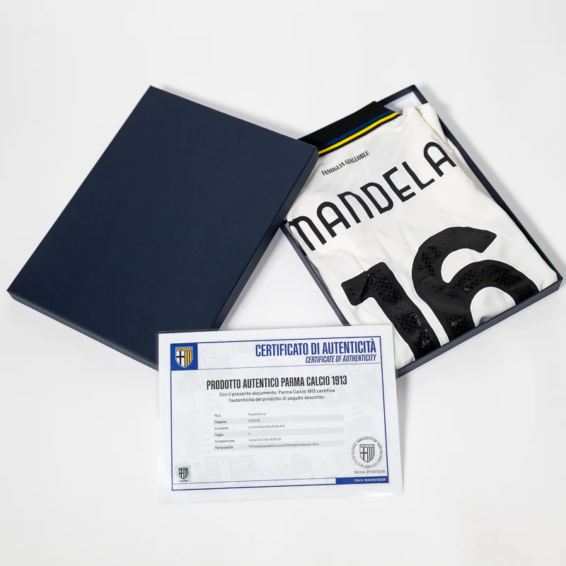 Maglia Gara Home 25/26 autografata da Mandela 16 - Parma Calcio